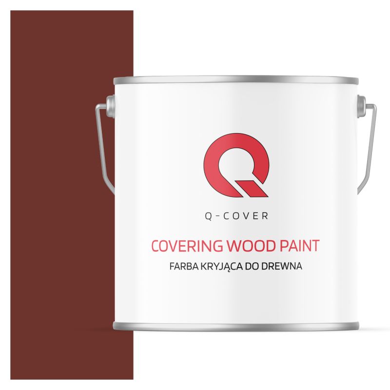 Farba Kryjąca do Drewna Q-Cover Wiśniowy RAL3009 Satyna 5L