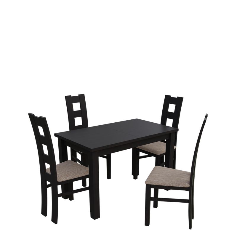 Zestaw RO11 MIRJAN 24 Stół rozkładany S18 70x120/160 + 4 krzesła K42 wenge + jasny brąz 1 kpl.