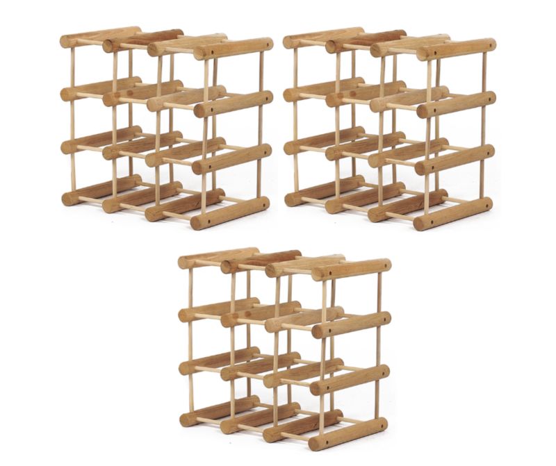 Stojak na wino MODO24 modułowy na 27 butelek dębowy olejowany 1 szt.