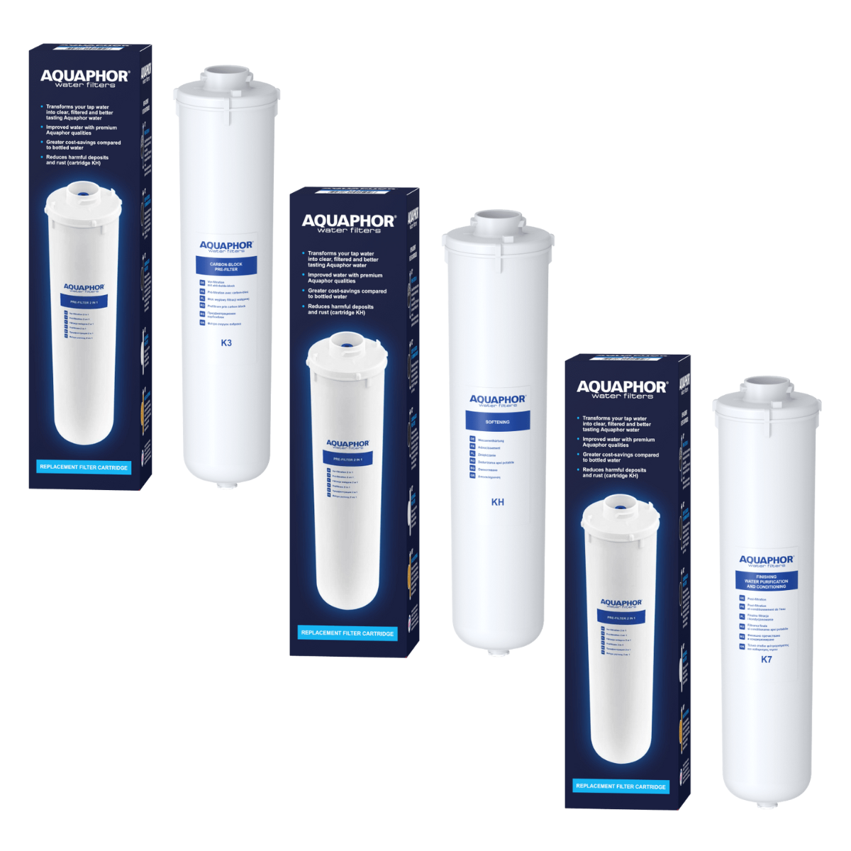 Zestaw Aquaphor na serwis Aquaphor Kryształ H. Filtry K3, KH i K7. Komplet do Kryształ H.