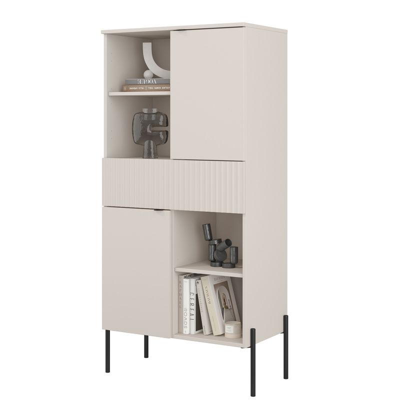 Wysoka dwudrzwiowa komoda z szufladą ORE kaszmir