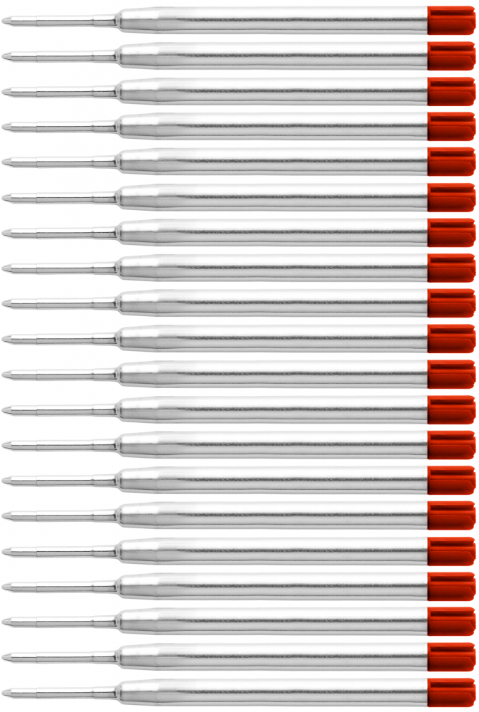 20x Wkład wielkopojemny do długopisu Kamet, 1.0mm, czerwony