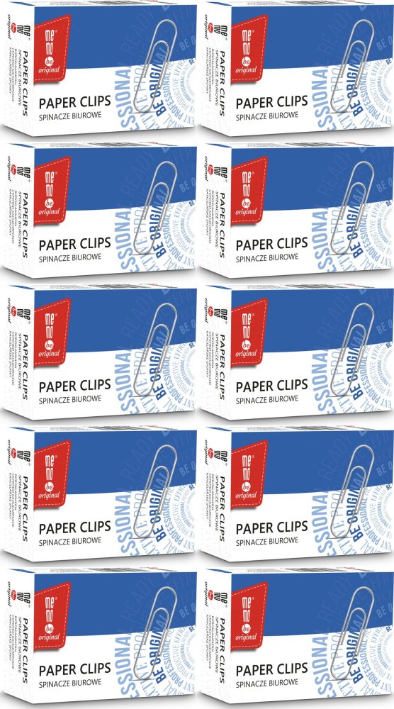 10x Spinacz MemoBe, 33mm, 100 sztuk, srebrny