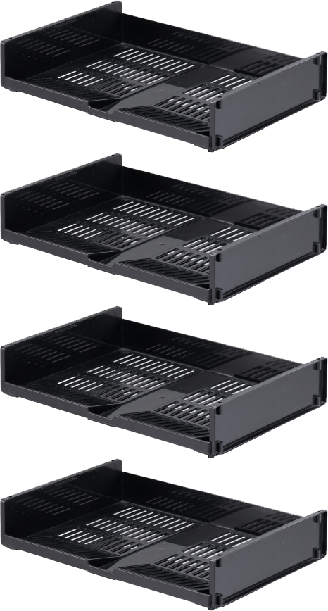 4x Półka na dokumenty Durable Optimo, A4, w poziomie, 324x62x230mm, plastikowa, antracytowy