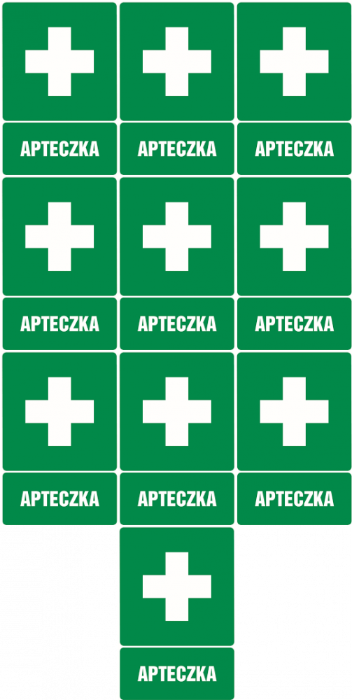 10x Znak informacyjny Anro "Apteczka", płytka PVC, 10x14cm