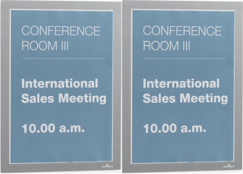 2x Ramka magnetyczna Durable Duraframe, samoprzylepna, A4, 1 sztuka, srebrny