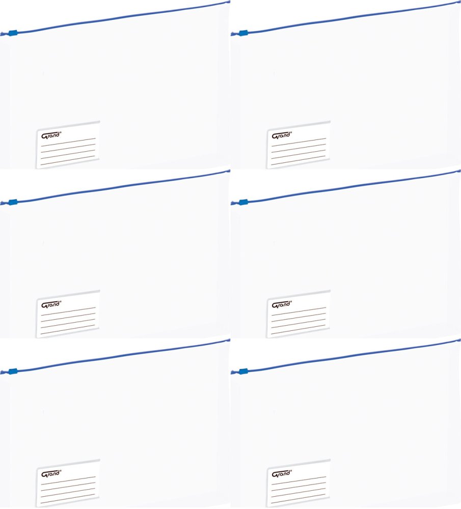 6x Koszulka z suwakiem Grand EC011B, A4, niebieski