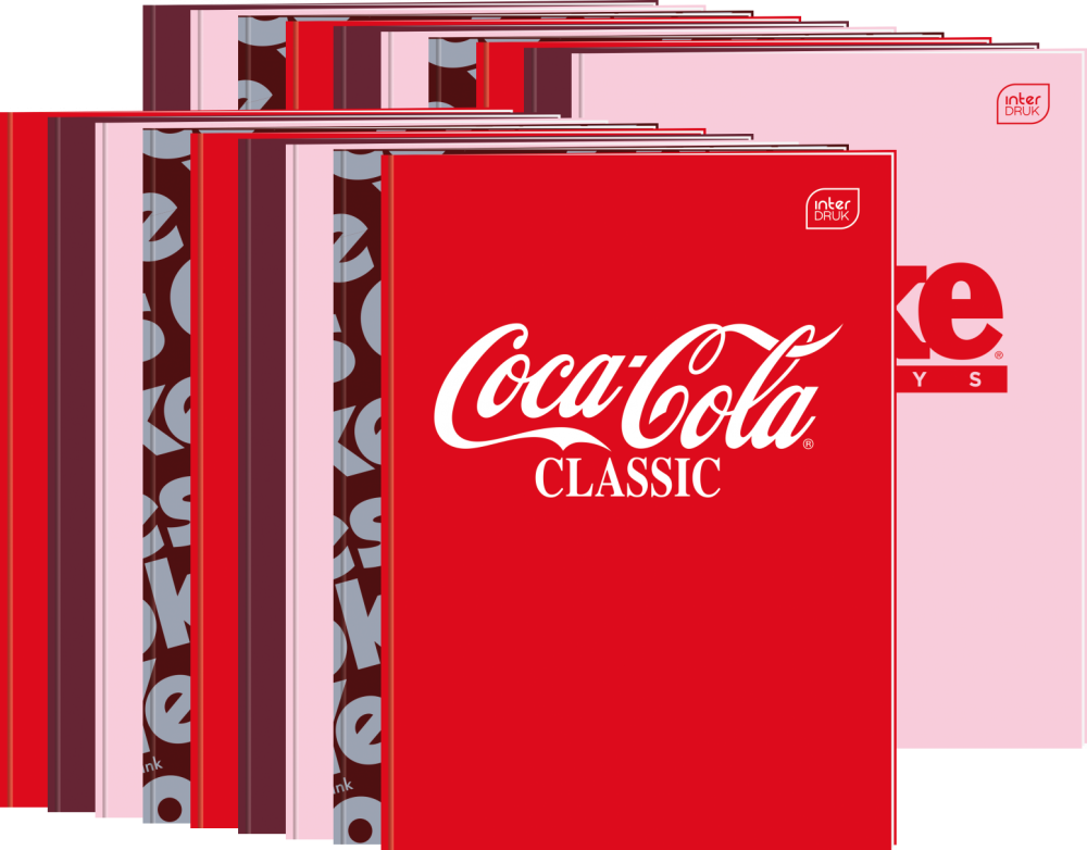 20x Zeszyt do słówek Interdruk Coca Cola, A6, 32 kartki, Hybrid, mix wzorów