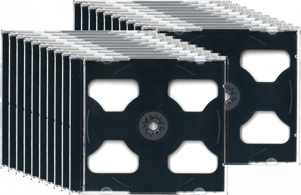 20x Pudełko na 2 płyty CD/DVD Omega, 1 sztuka, transparentny/czarny