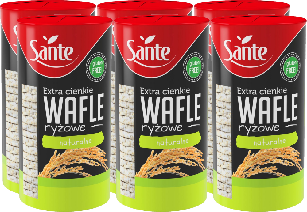 6x wafle ryżowe Sante, naturalny, extra cienkie, 110g