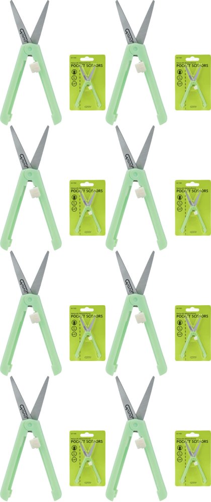 8x Nożyczki kieszonkowe Grand GR-7425, 11cm, zielony