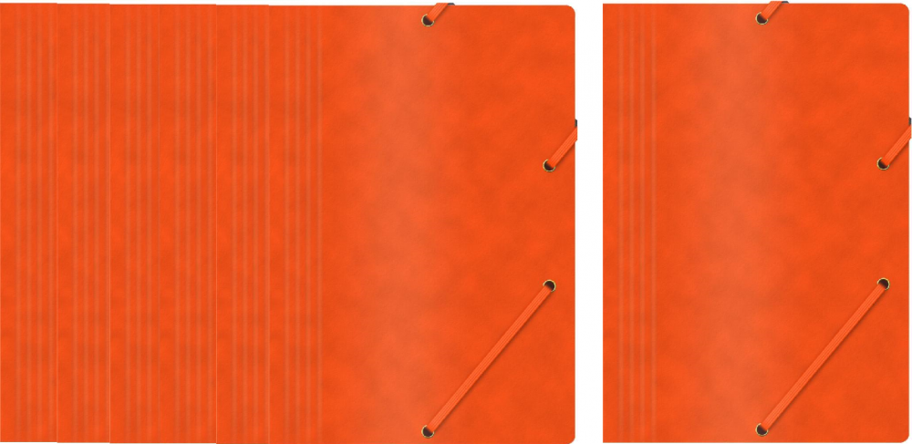 10x teczka z gumką Office Products, A4, 390g/m2, preszpanowa, pomarańczowy