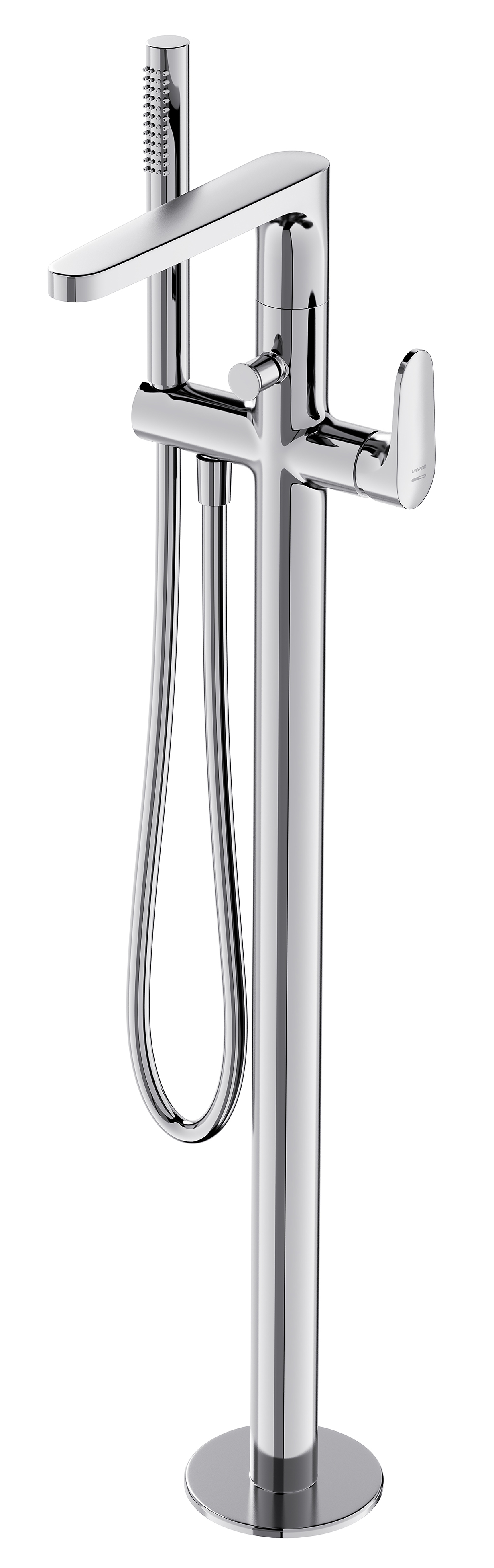 Cersanit Inverto bateria wannowo-prysznicowa wolnostojąca chrom uchwyty 2 Design in 1 chrom i czarny S951-287