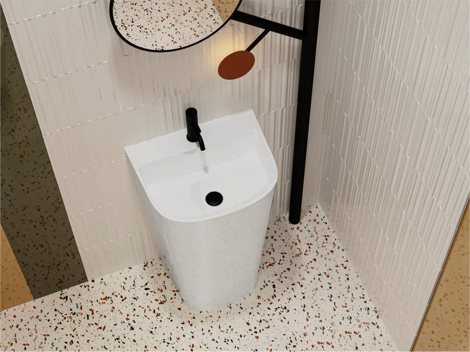 Miraggio Halifax umywalka 53x43 cm wolnostojąca biały połysk 0000532