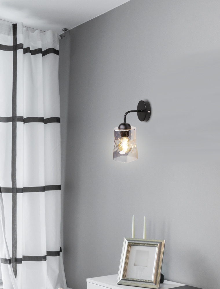 Candellux Felis kinkiet 1x60W czarny/przydymiony 21-00125