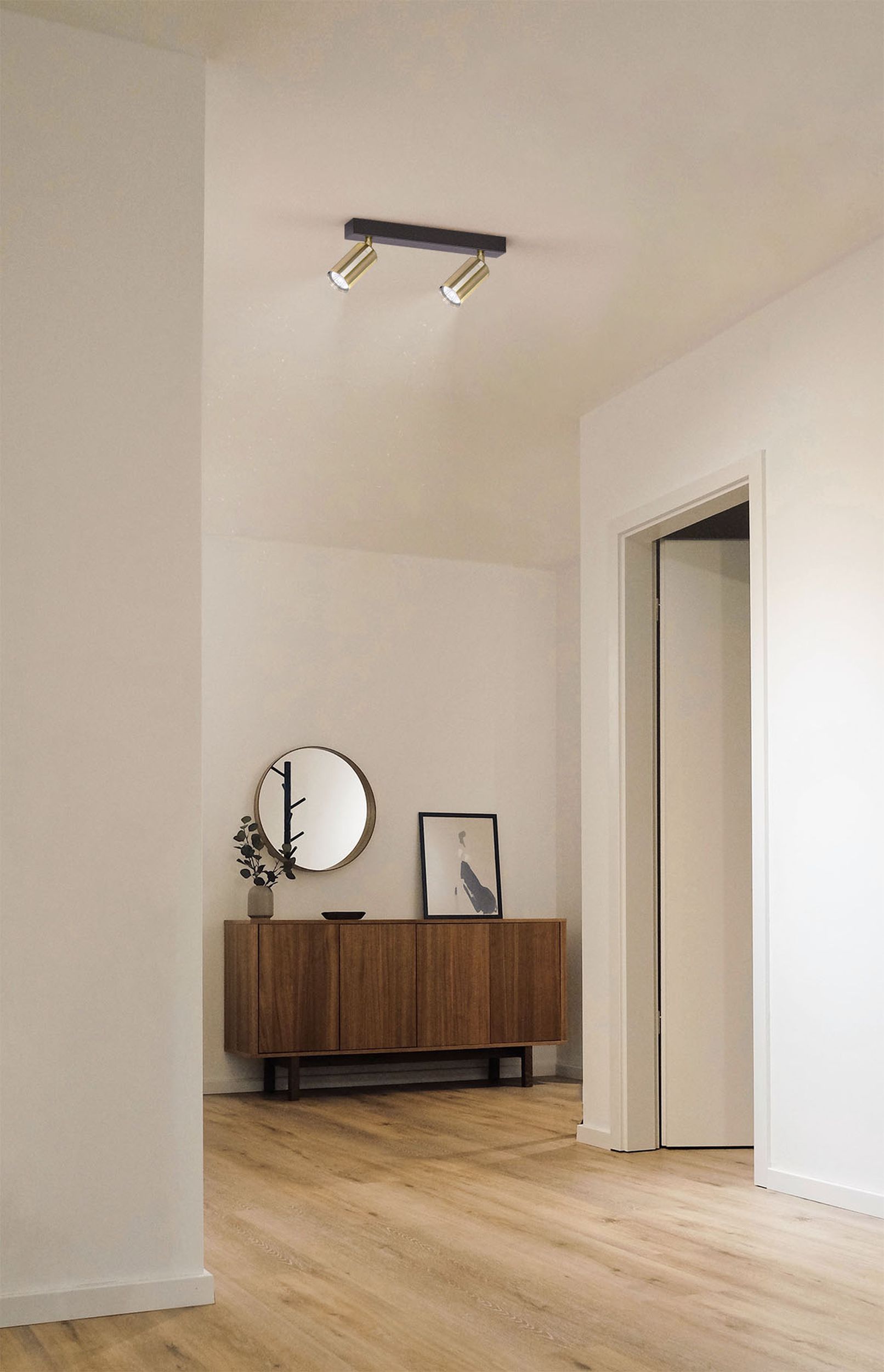 Kaja Polo lampa podsufitowa 2x10W LED złoty/czarny K-5141