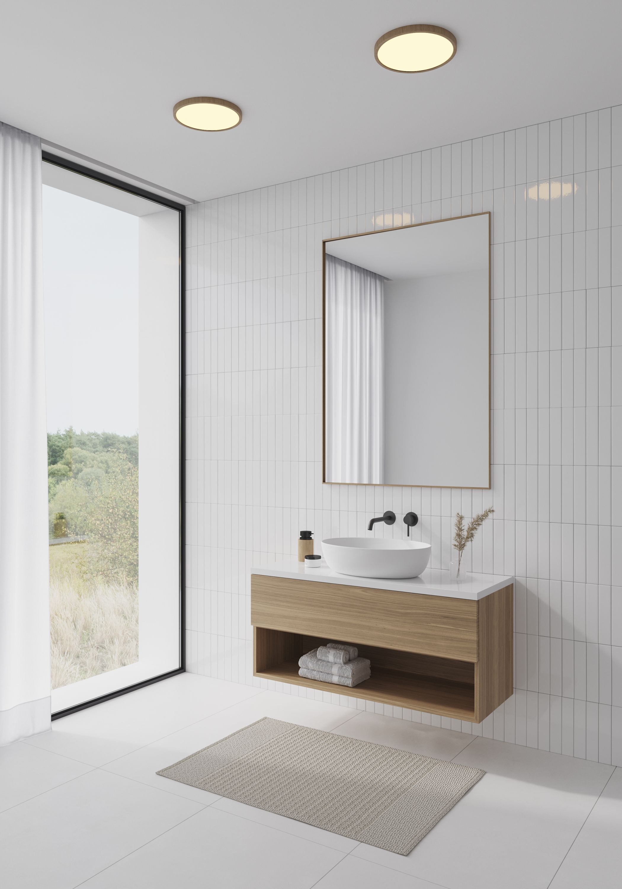 Nordlux Oja plafon 1x17W LED drewno/biały 50046104