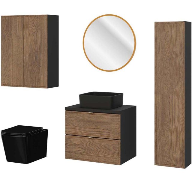 COMAD Zestaw mebli TALIA CASELLA 3 szafki, blat 60, umywalka SLIM, sł