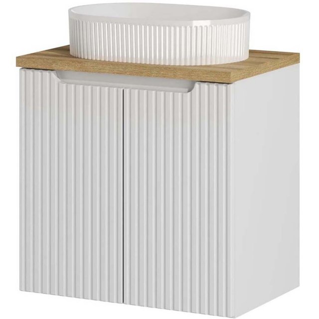 COMAD Zestaw mebli NOVA WHITE szafka z drzwiami z blatem OAK 60 cm, u