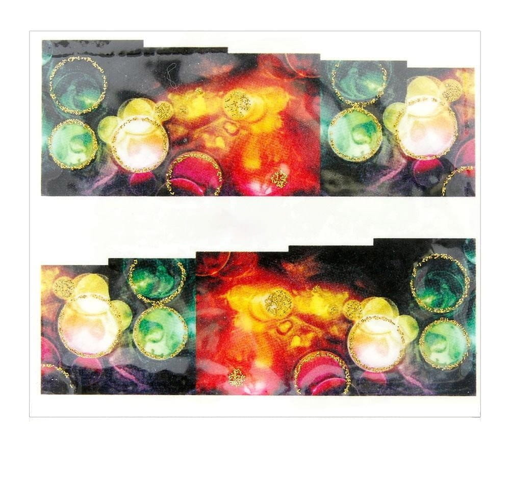 Naklejki wodne do paznokci arkusz 6,5 x 5,5 cm na 10 palców yb Nr 800