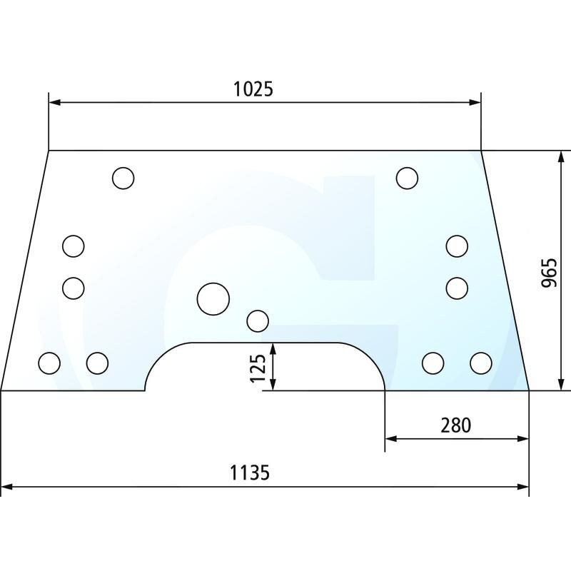 Szyba przednia wystawiana John Deere 5070M 5090R R264822