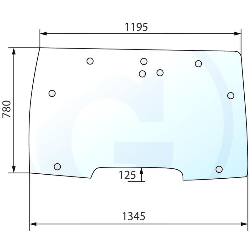 Szyba przednia wystawiana CASE MX CX Mc Cormick 238520A3