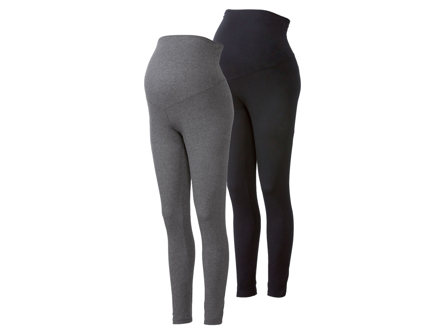 esmara Legginsy damskie ciążowe, 2 pary Czarny/ciemnoszary, XS 32/34