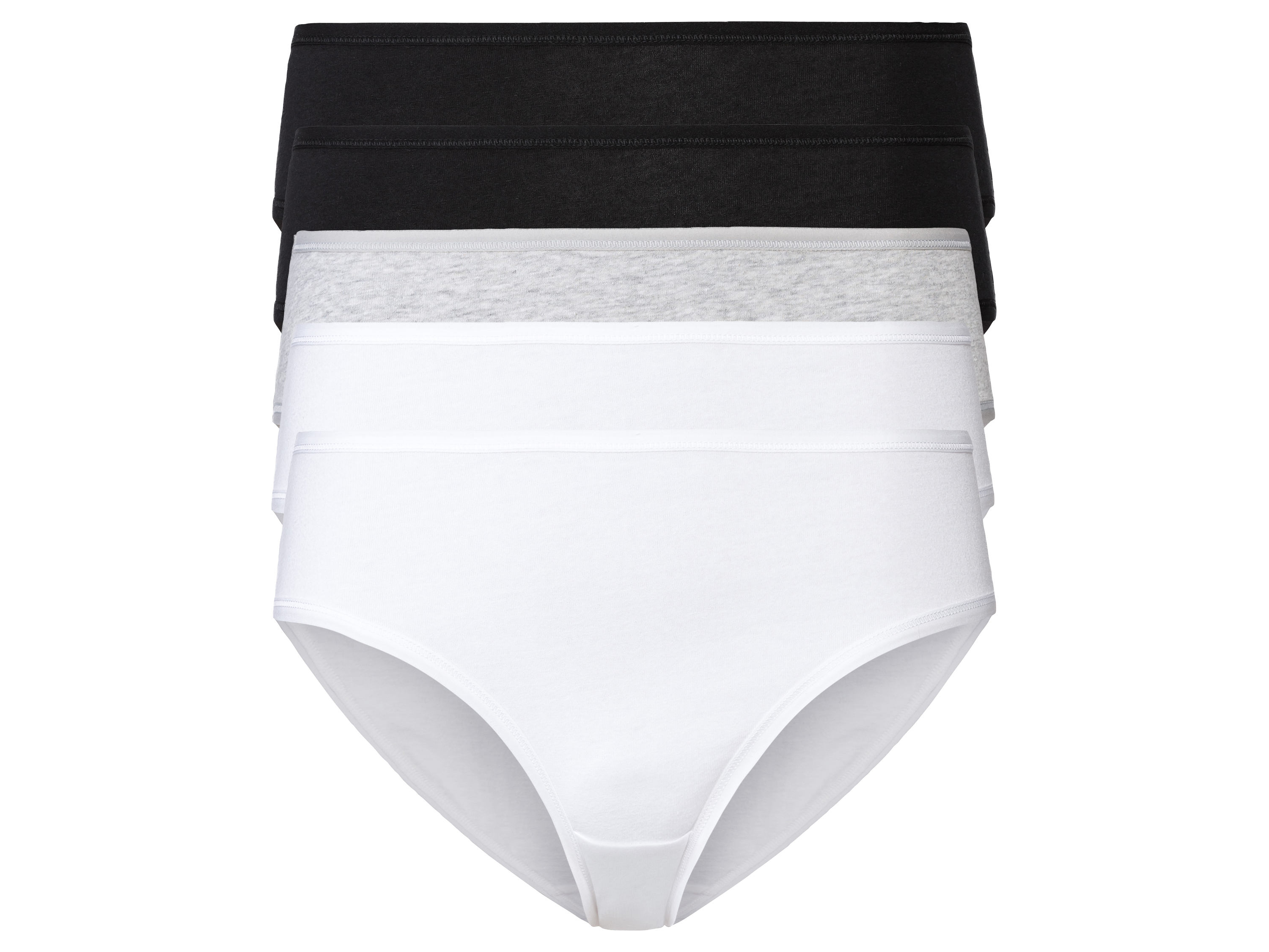 esmara Figi damskie z bawełną, 5 par Czarny/jasnoszary/biały, L 44-46