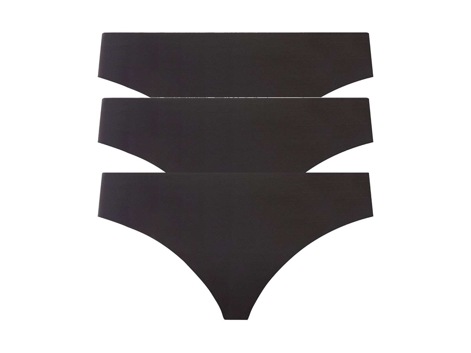 esmara Stringi damskie bezszwowe, 3 pary M 40/42, Czarny