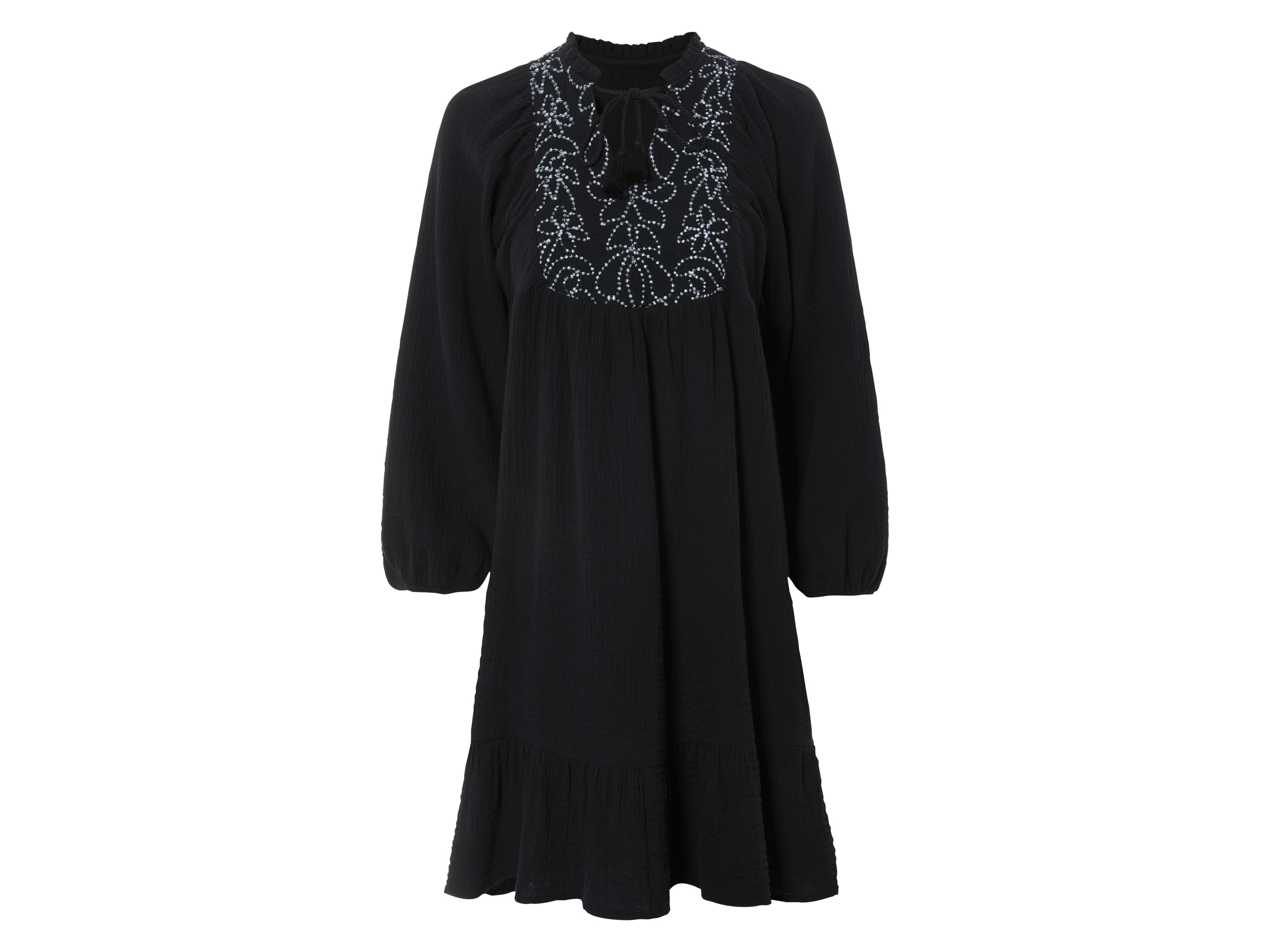 esmara Sukienka damska z bawełny muślinowej Czarny, 44