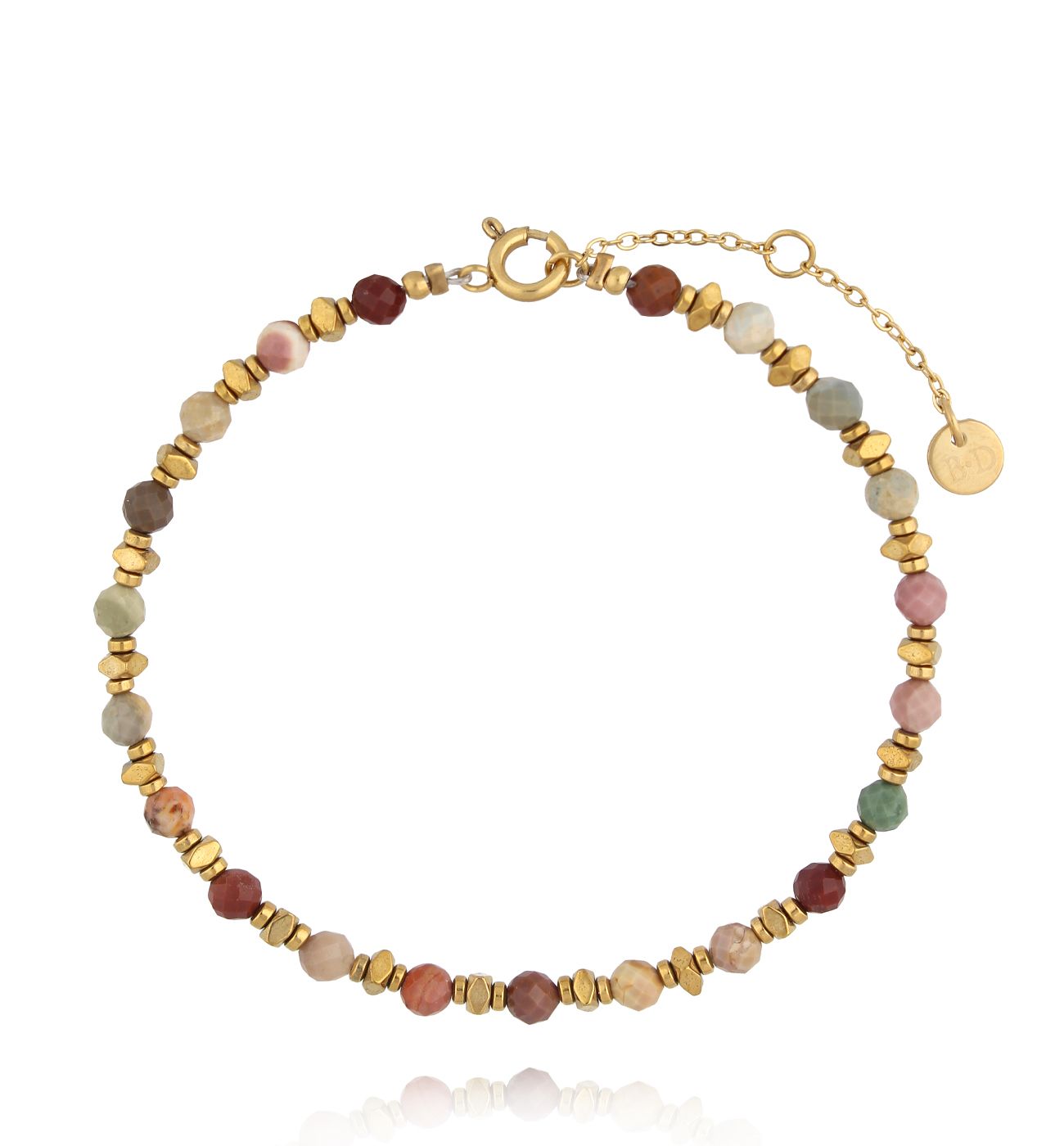 Bransoletka z jaspisów w odcieniach ziemi BEA0082 - By Dziubeka