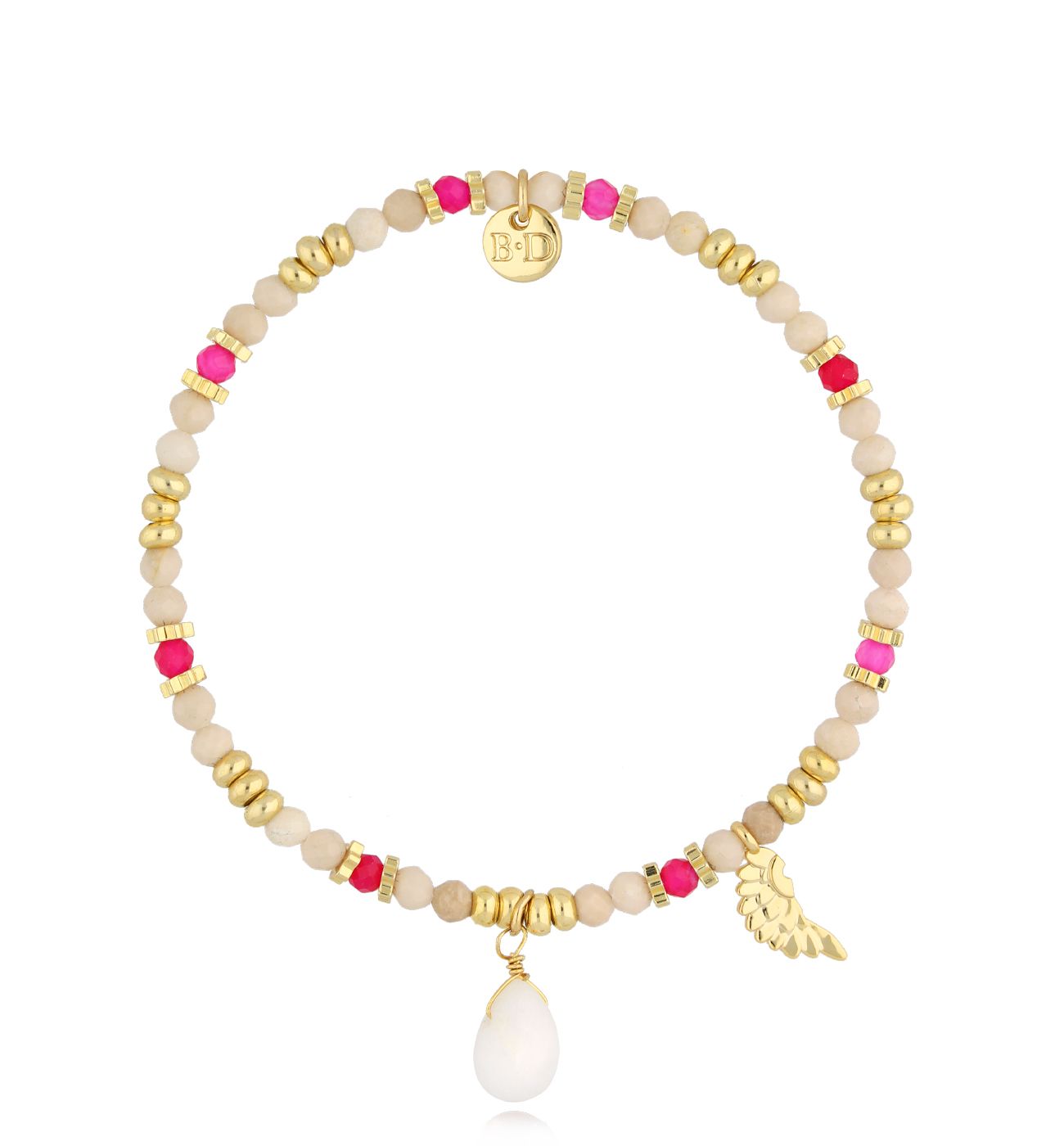 Bransoletka beżowa z kamieniami Firmness - By Dziubeka