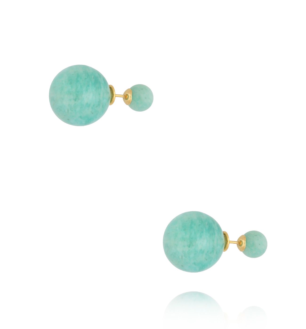 Kolczyki kulki z amazonitami Orianne KSY0227