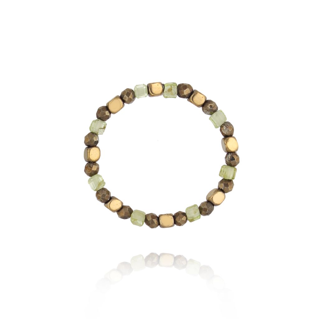 Pierścionek z pirytami i hematytami PTW0479