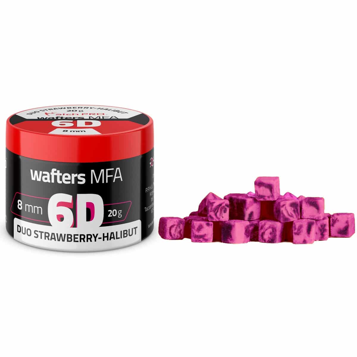 MatchPro Przynęta 6D MFA Wafters 8x8mm Duo strawberry halibut
