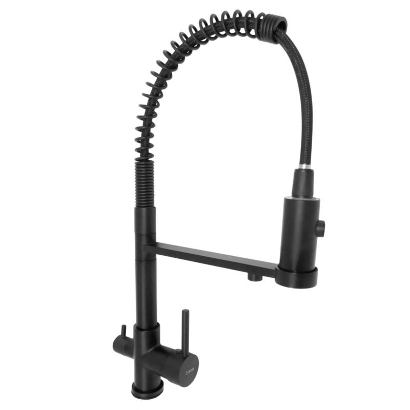 Bateria kuchenna trójdrożna Estiva OMA 3WAY Black czarna wyciągana wylewka 1 szt.