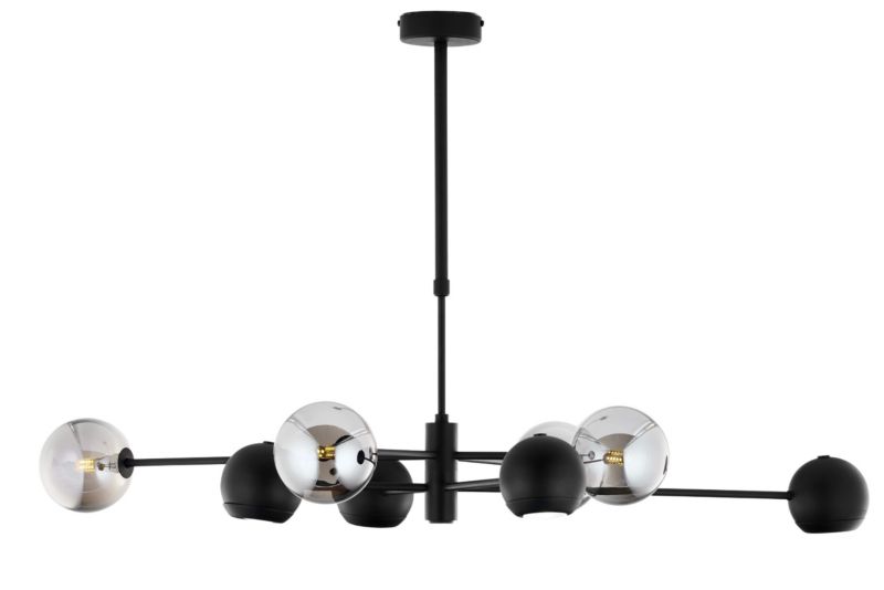 Lampa sufitowa Jupiter MOKA czarna dymiona 8xGU10x10W IP20 - 1 szt