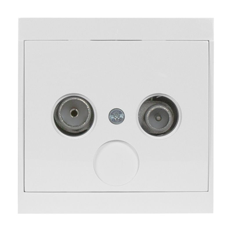 Gniazdo Antenowe RTV Abonamentowe Przelotowe Abex Białe Podtynkowe 1 szt.