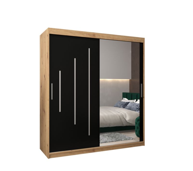 Szafa przesuwna Garderoba Abiks YORK 2 180 artisan/czarny 1 szt.