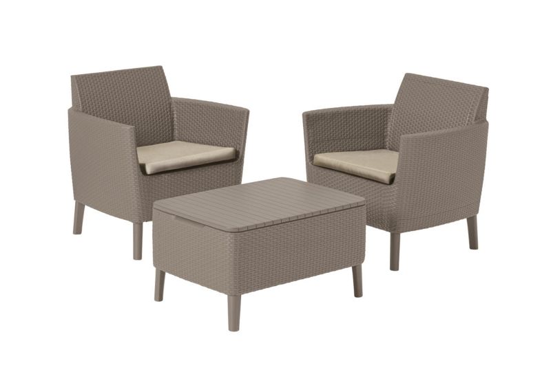 Meble balkonowe Keter Salemo Balcony 2-osobwe Cappucino, 1 kpl.