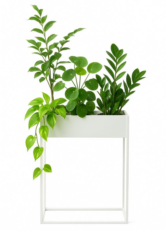 Kwietnik stojący JAKPOL Cubo Loft 80x60 cm metalowy biały 1 szt.