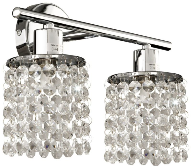 Kinkiet ścienny Candellux Royal chromowany przezroczysty 2 x G9 x 40W IP20 wym: 25 x 31 x 12 cm - 1 szt.