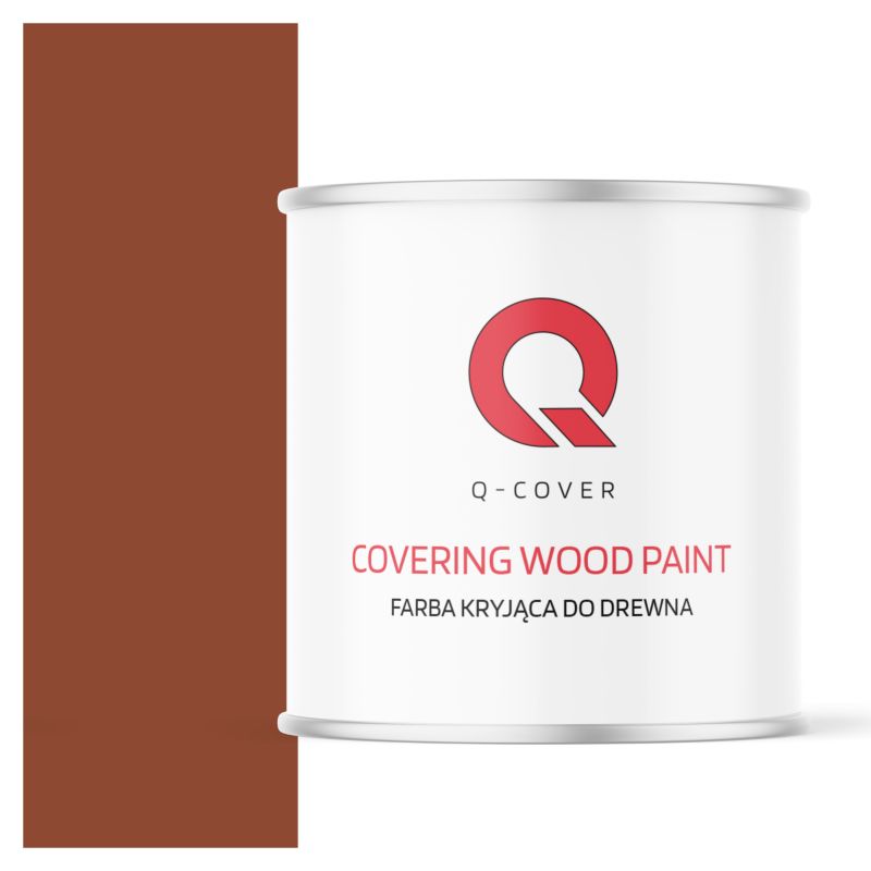 Farba Kryjąca do Drewna Q-Cover Ceglasty RAL8004 Półmat 2.5L