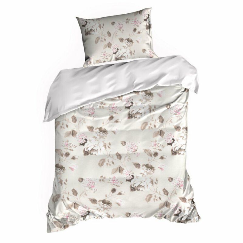 Pościel Spring/45 Eurofirany 140 x 200 cm beżowo różowa bawełna satynowa 1 kpl.