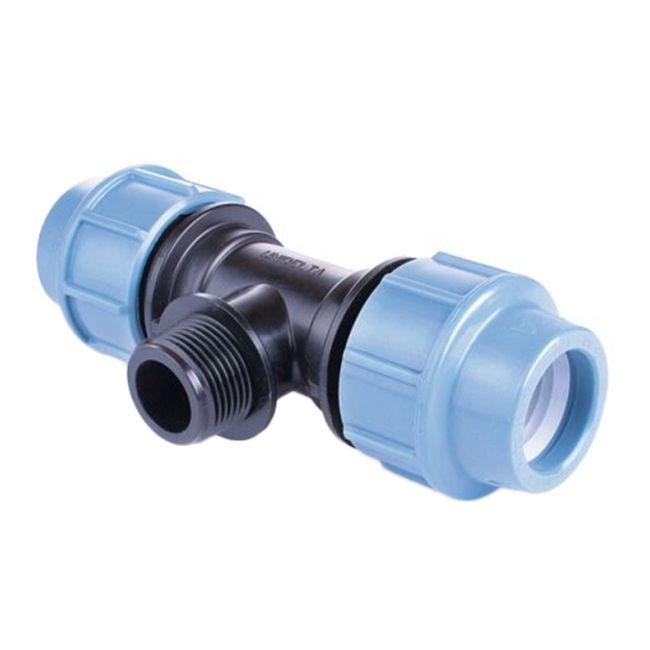 Trójnik PE Pipelife z gwintem zewnętrznym 90 st. 40 mm x 1" x 40 mm