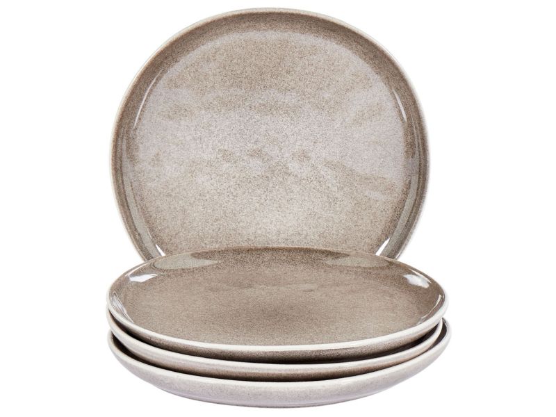 Zestaw 4 małych talerzy Costmary Kamionka Szary 1 kpl