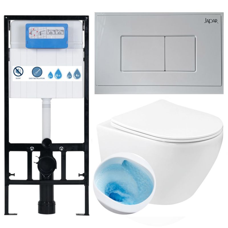 Zestaw WC Domotechnika 48,5x37x36,5cm z wirowym systemem spłukiwania i stelażem Slim 1szt