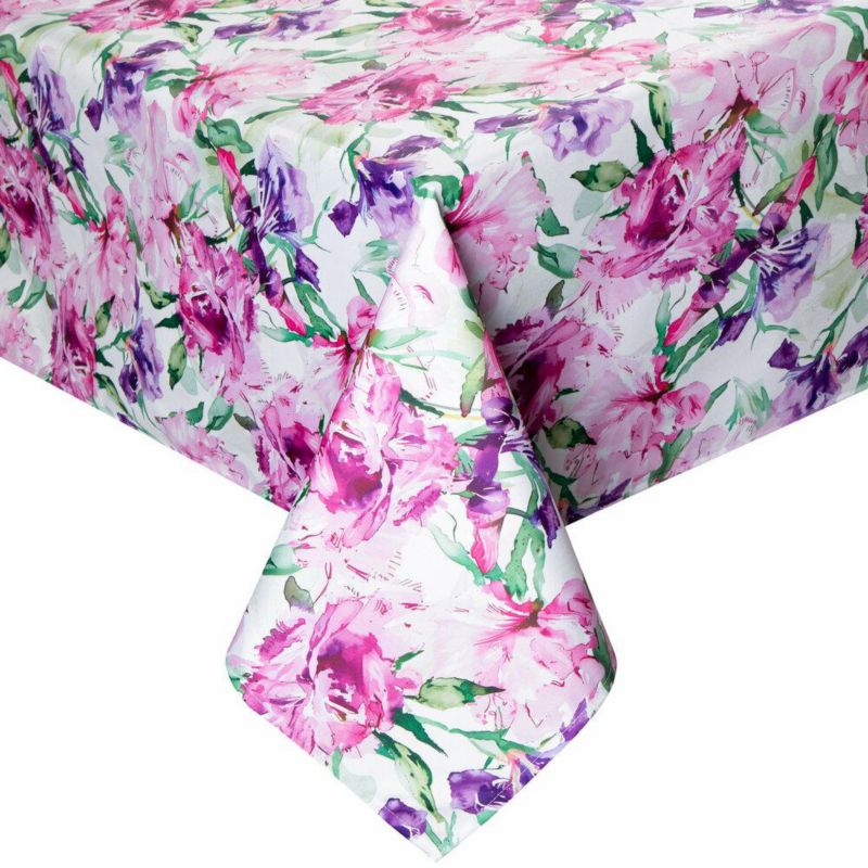 Obrus ogrodowy GARDEN/34G Eurofirany 140x220 cm fioletowe kwiaty, wodoodporny 1 szt.