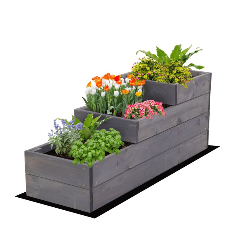 Skrzynia na warzywa MODO24 warzywnik wysoka 36x30x93 cm szara impregnacja 1 szt.