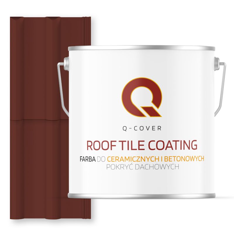 Farba do Dachów Ceramicznych i Betonowych Pokryć Dachowych Q-Cover Brązowo-czerwony RAL8012 Półmat 5L